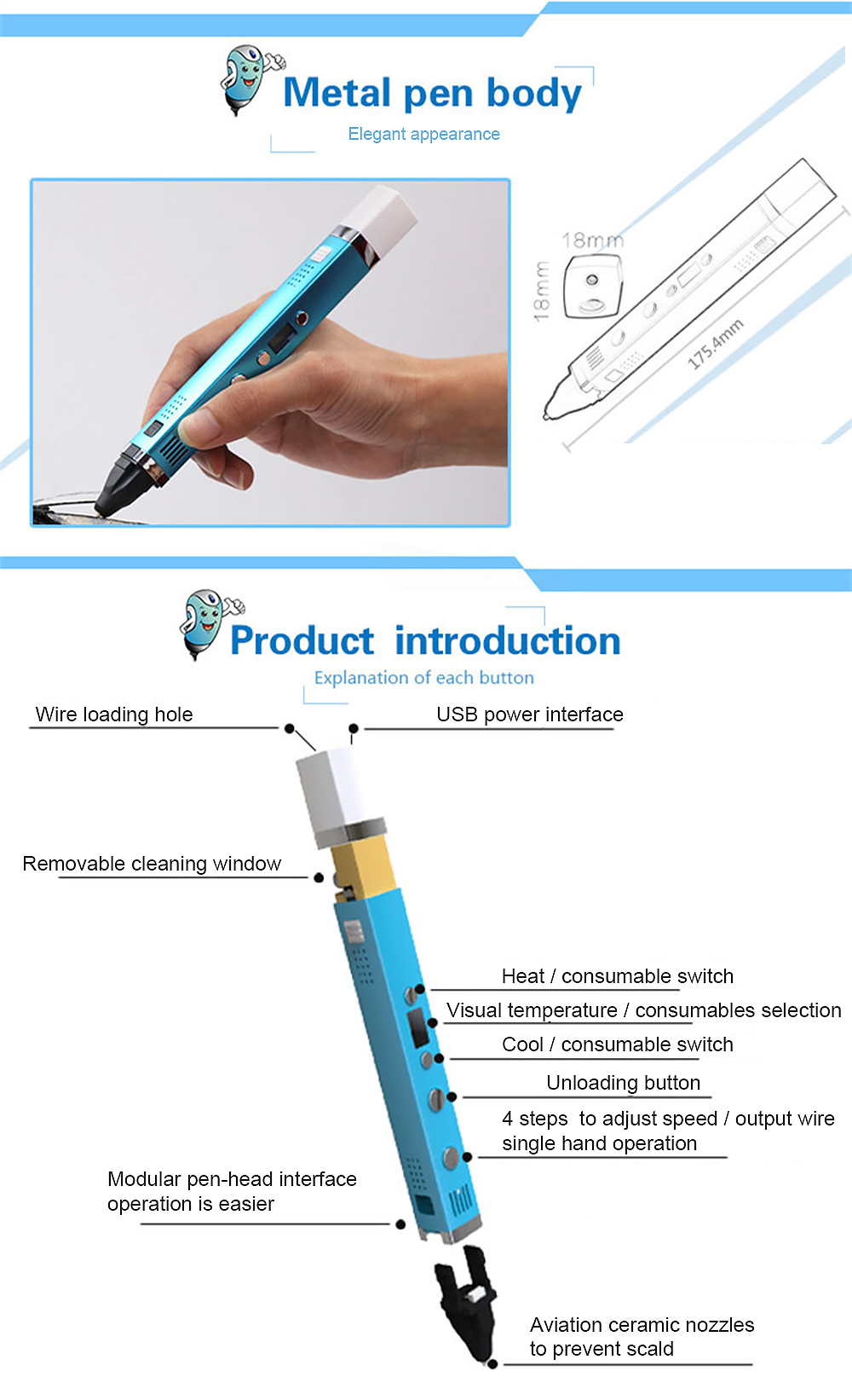 MYRIWELL RP - 100C 3D Printing Pen