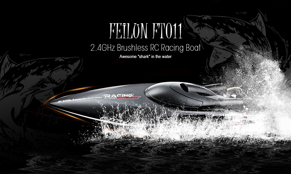 FeiLun FT011 2.4G RC Racing Boat Brushless Motor 55km/h Built-in Water Cooling System