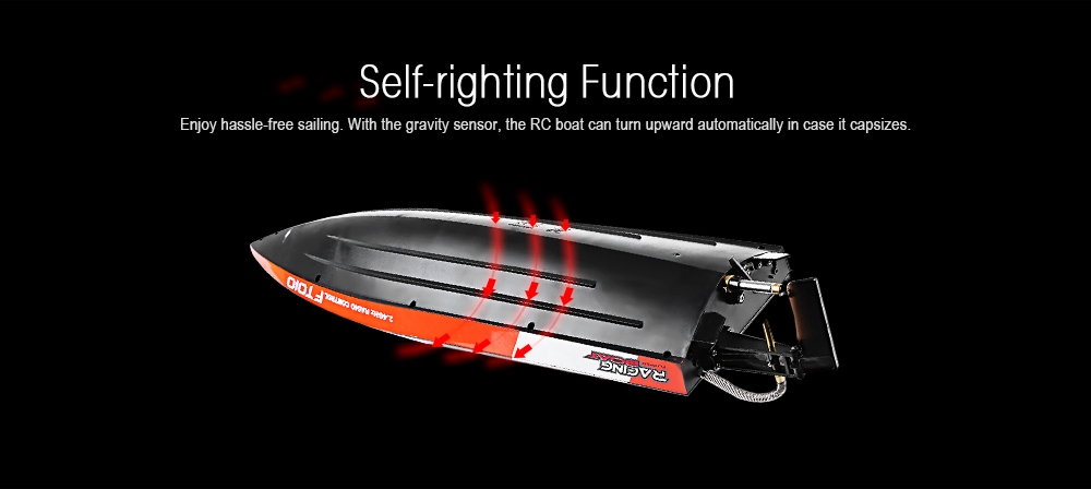 FeiLun FT010 2.4G RC Racing Boat 35km/h with Built-in Cooling System Righting Function FeiLun FT010 2.4G RC Racing Boat 35km/h with Built-in Cooling System Righting Function