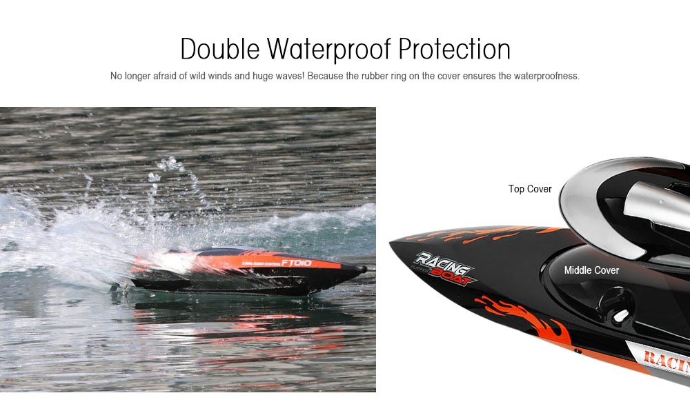 FeiLun FT010 2.4G RC Racing Boat 35km/h with Built-in Cooling System Righting Function