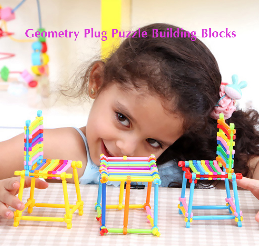 DIY Geometry Plug Puzzle Building Blocks Action Learning Bricks Toy 800pcs