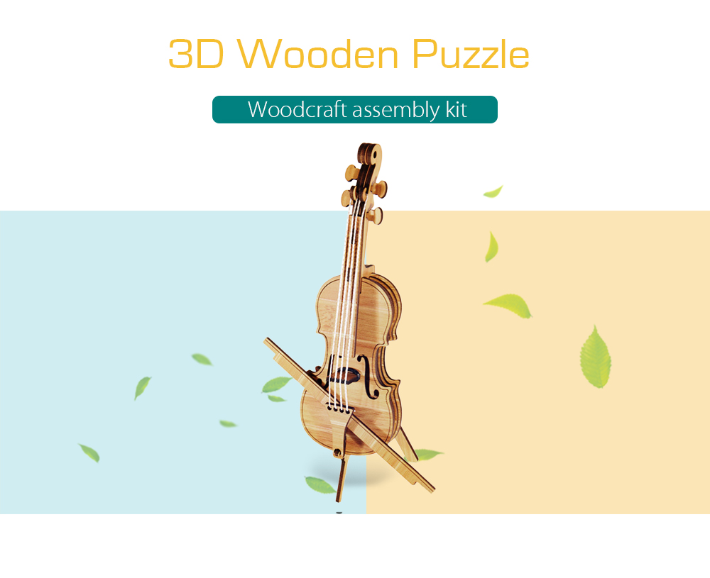 Educational Toys Woodcraft Assembly Kit 3D Wooden Puzzle - Violin