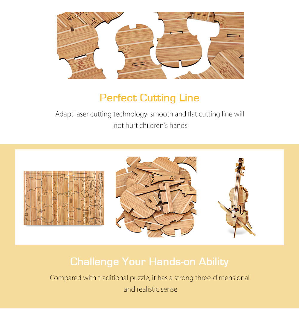 Educational Toys Woodcraft Assembly Kit 3D Wooden Puzzle - Violin Educational Toys Woodcraft Assembly Kit 3D Wooden Puzzle - Violin