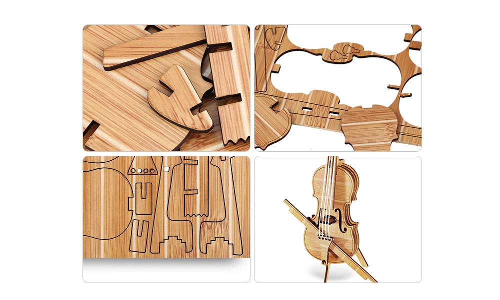 Educational Toys Woodcraft Assembly Kit 3D Wooden Puzzle - Violin Educational Toys Woodcraft Assembly Kit 3D Wooden Puzzle - Violin