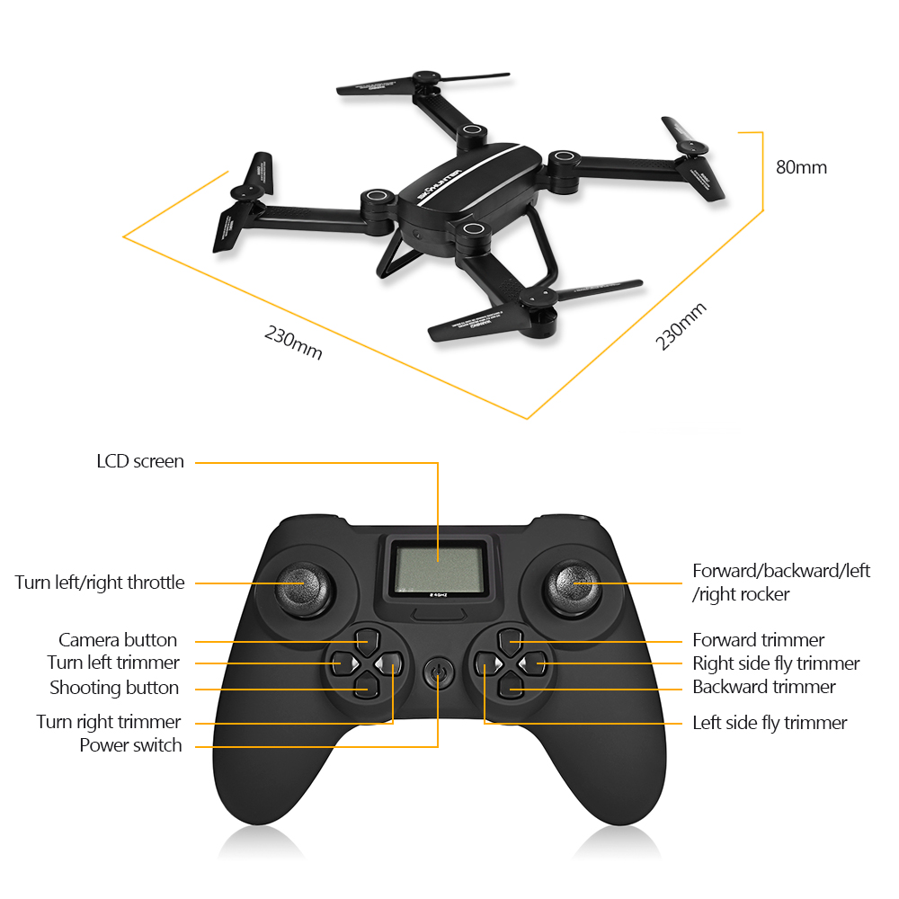 X8T Foldable 2.4GHz 4CH 6-axis Gyro RC Quadcopter with Altitude Hold Headless Mode Function