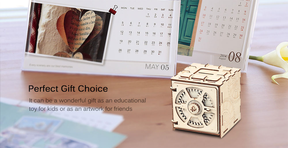 Cipher Code Deposit Box Mechanical Wooden Model 3D Puzzle Educational Toys Cipher Code Deposit Box Mechanical Wooden Model 3D Puzzle Educational Toys