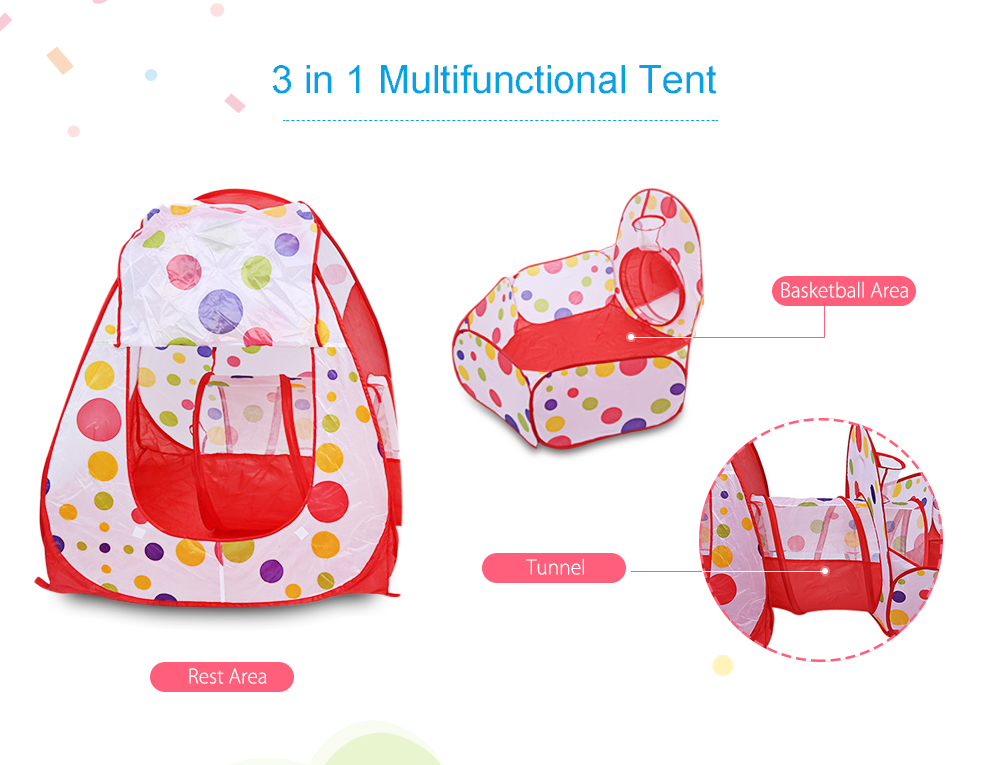 Portable Folding Pop Up Tunnel Basketball Tent Children Kids Play House Hut