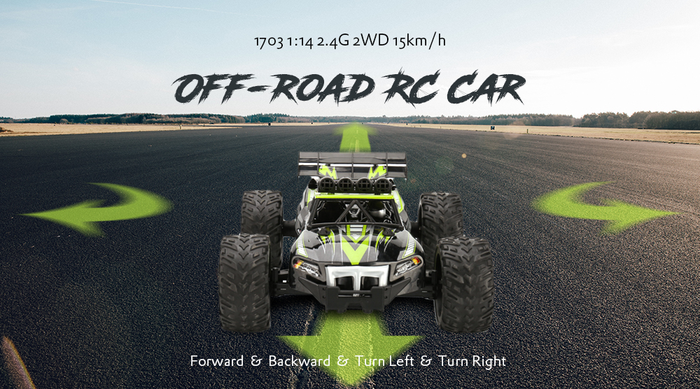 1703 1:14 2.4G 2WD 15km/h Off-road RC Car