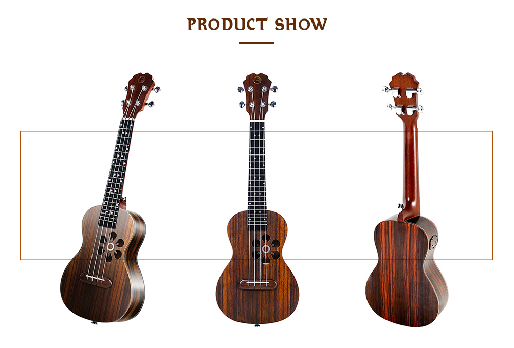 Populele S1 Smart 23 Inch Wooden Ukulele Small Guitar for Beginner Adults