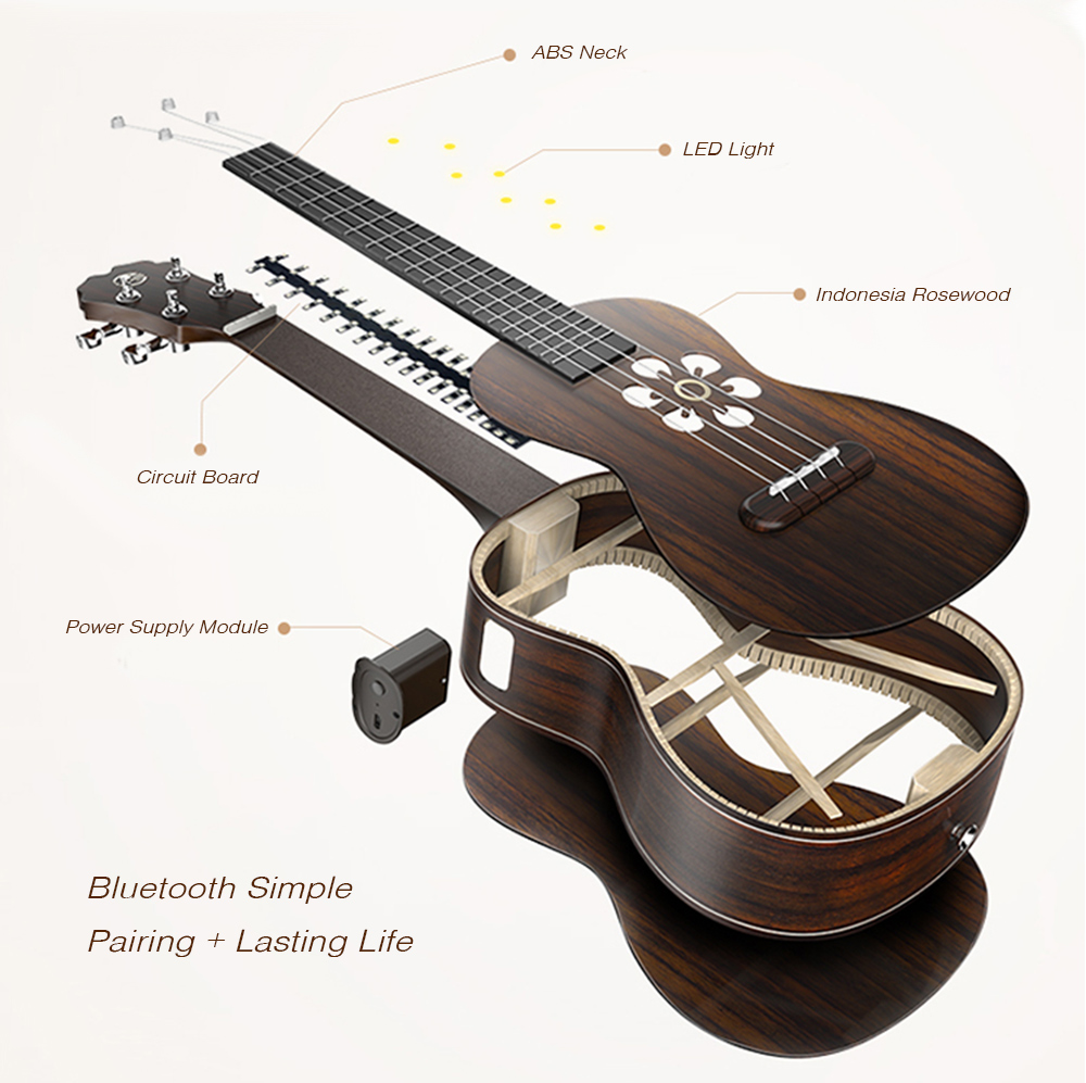 Populele S1 Smart 23 Inch Wooden Ukulele Small Guitar for Beginner Adults Populele S1 Smart 23 Inch Wooden Ukulele Small Guitar for Beginner Adults