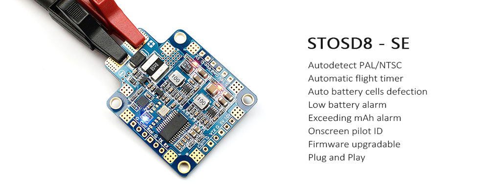 Matek Systems HUBOSD8 - SE 9 - 27V PDB with STOSD8 - SE 5V 10V Dual BEC for RC Drone