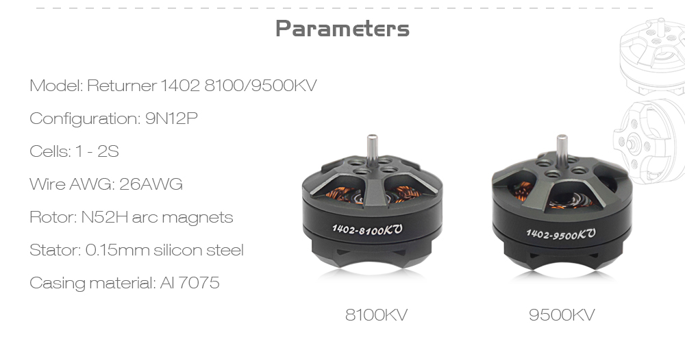 BrotherHobby Returner 1402 8100 / 9500KV 1 - 2S Brushless Motor for RC Drone FPV Racing BrotherHobby Returner 1402 8100 / 9500KV 1 - 2S Brushless Motor for RC Drone FPV Racing