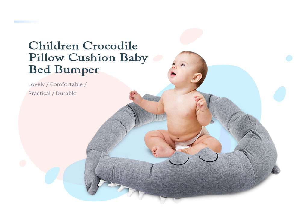Children Crocodile Pillow Cushion Baby Infant Bed Crib Fence Bumper Decoration Toys