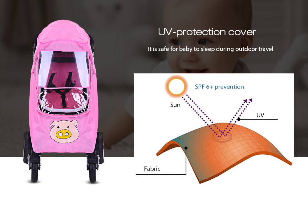 Baby Stroller Pushchair Pram Accessories Rain-proof Wind-proof Rain Cover for Outdoor Travel