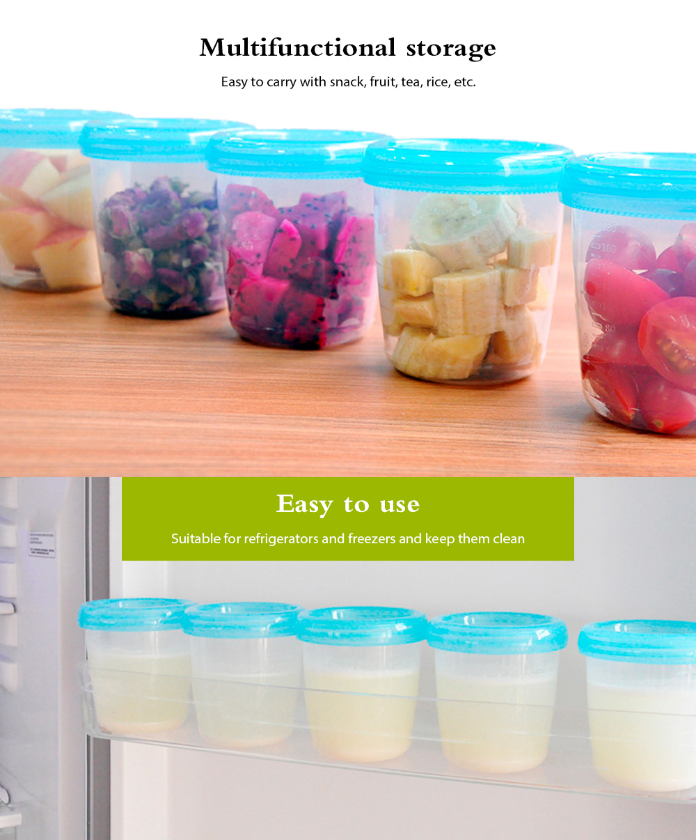 RealBubee 6pcs Reusable Baby 6oz / 180ml Breast Milk Storage Cups RealBubee 6pcs Reusable Baby 6oz / 180ml Breast Milk Storage Cups