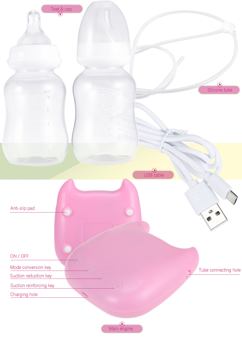 Electric Double-breast Pump Milking Machine Electric Double-breast Pump Milking Machine