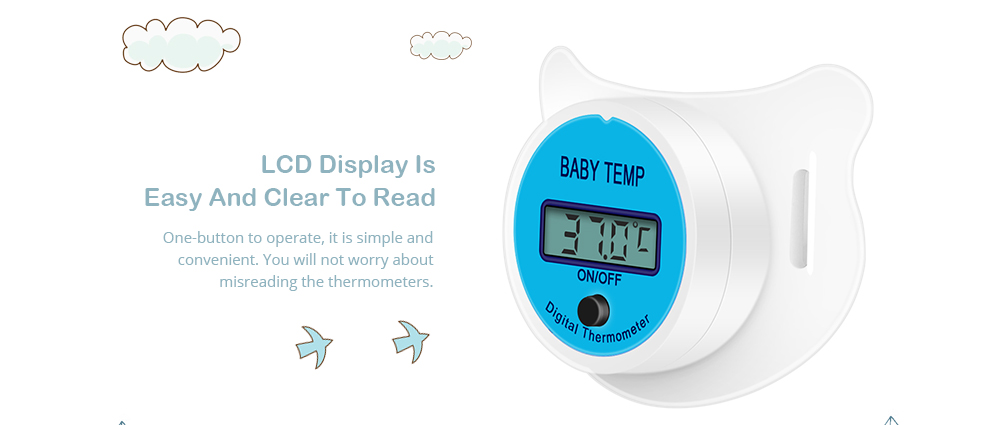 Portable LCD Digital Babies Mouth Pacifier Thermometer with Protective Storage Cover Portable LCD Digital Babies Mouth Pacifier Thermometer with Protective Storage Cover