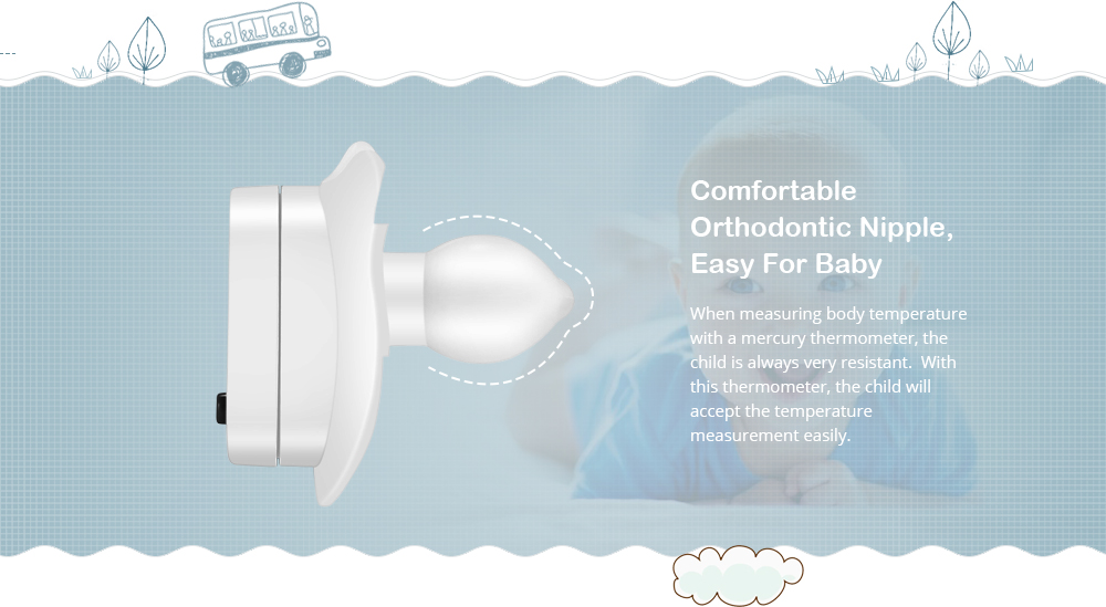 Portable LCD Digital Babies Mouth Pacifier Thermometer with Protective Storage Cover Portable LCD Digital Babies Mouth Pacifier Thermometer with Protective Storage Cover