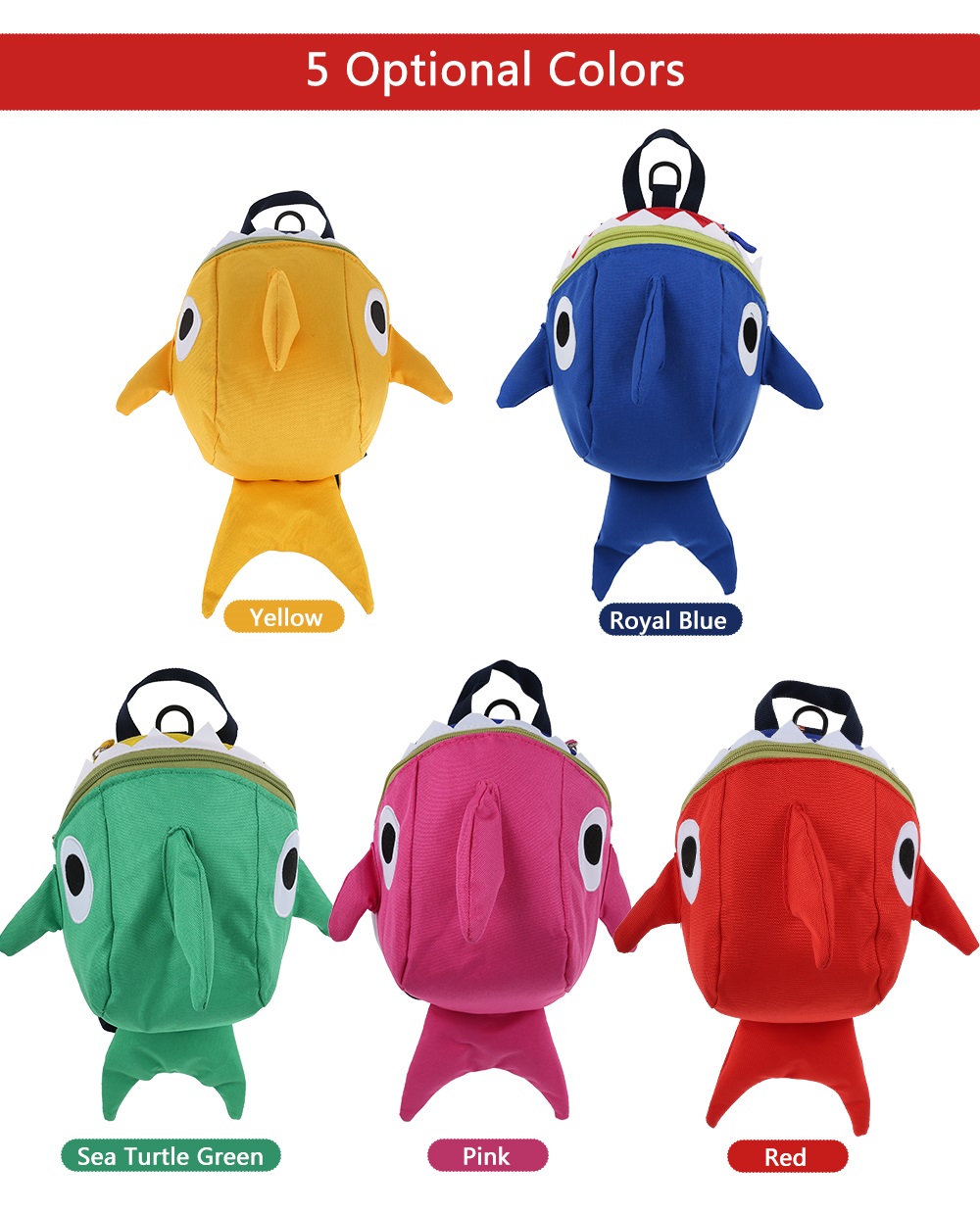 Cartoon Shark Shape Kindergarten Children Backpack Anti-lost Travel Shoulder Bag Cartoon Shark Shape Kindergarten Children Backpack Anti-lost Travel Shoulder Bag