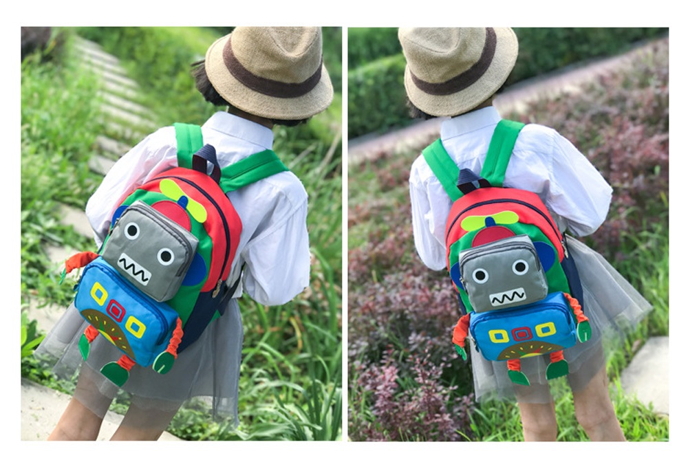 Lovely Cartoon Robot Shape Backpack Children School Bag