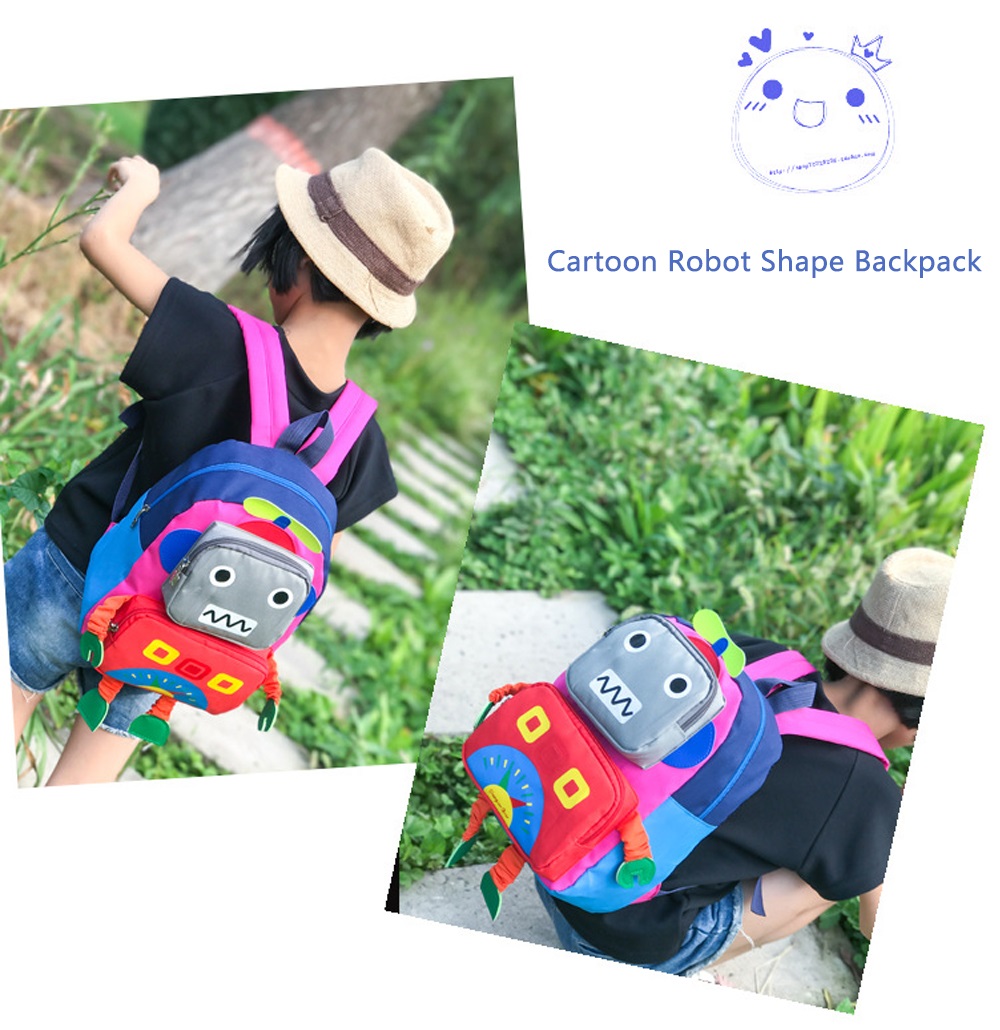 Lovely Cartoon Robot Shape Backpack Children School Bag