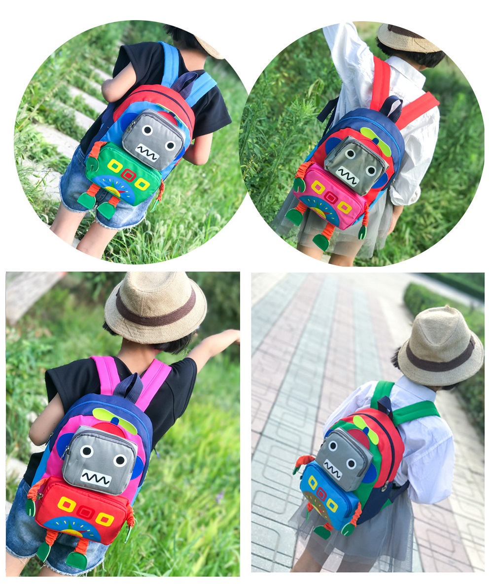 Lovely Cartoon Robot Shape Backpack Children School Bag
