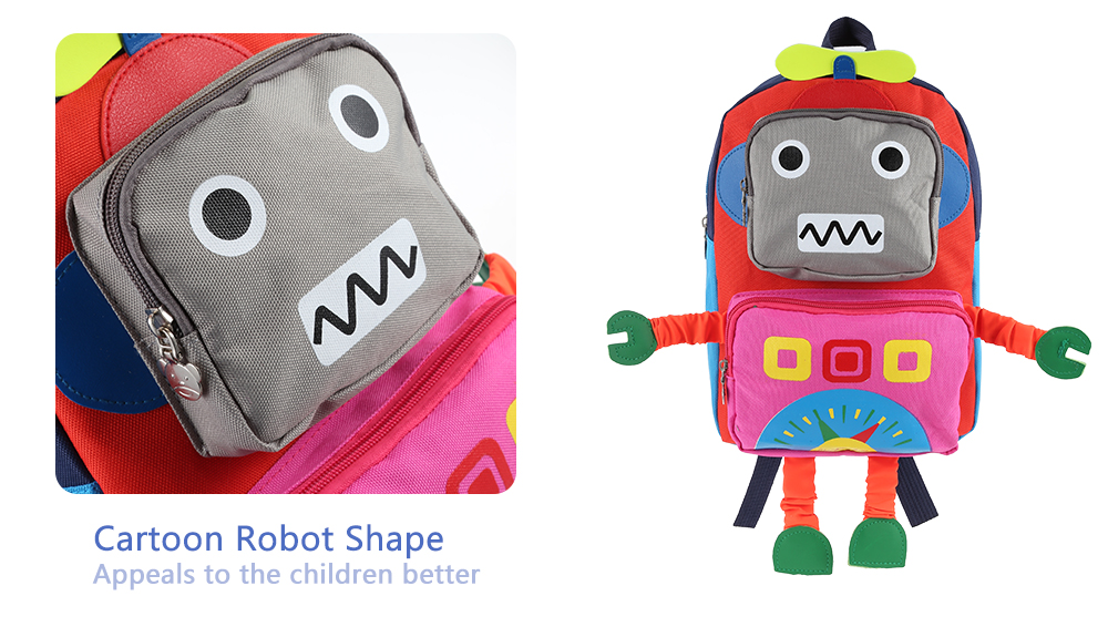 Lovely Cartoon Robot Shape Backpack Children School Bag