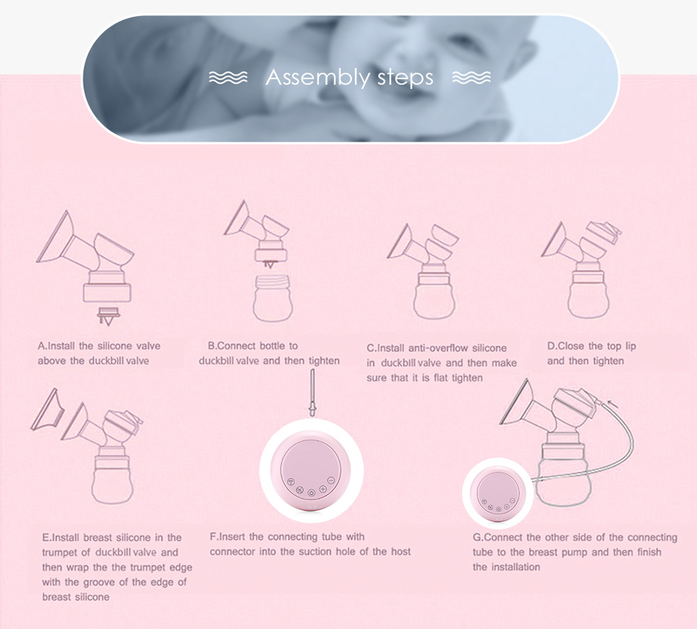 Cmbear ZRX - 0618 Double Electric Breast Pump USB BPA Free with Milk Bottle Baby Breastfeeding Cmbear ZRX - 0618 Double Electric Breast Pump USB BPA Free with Milk Bottle Baby Breastfeeding