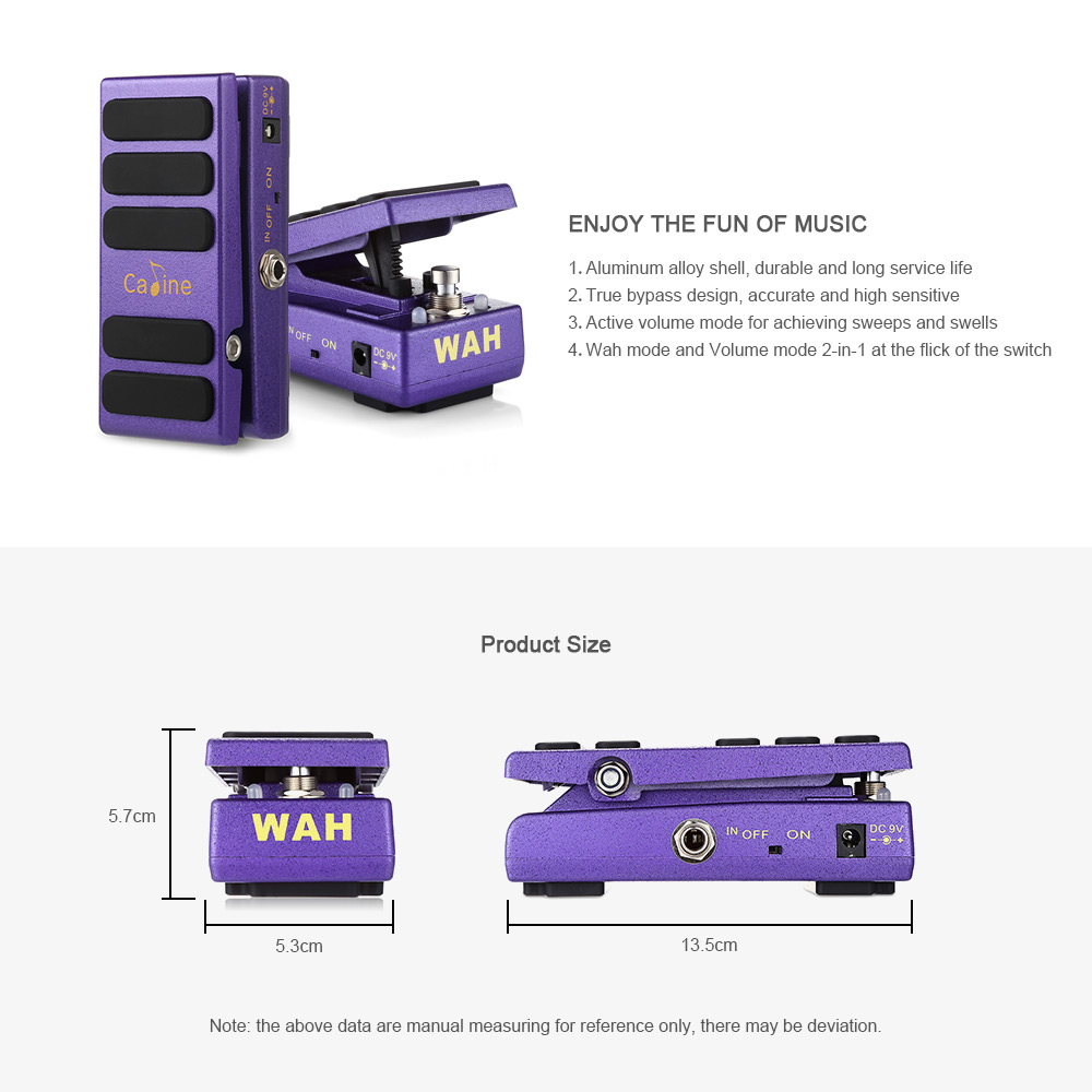 CALINE CP - 31 Wah / Volume Effect Combo Hot Spice Updated Version Small and Versatile Pedal