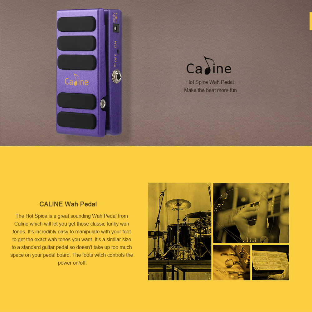 CALINE CP - 31 Wah / Volume Effect Combo Hot Spice Updated Version Small and Versatile Pedal