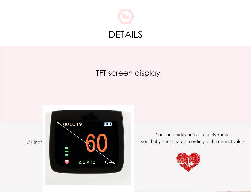 Pregnant Ultrasonic Pocket Fetal Doppler Prenatal Heart Rate Monitor for Home Use Pregnant Ultrasonic Pocket Fetal Doppler Prenatal Heart Rate Monitor for Home Use