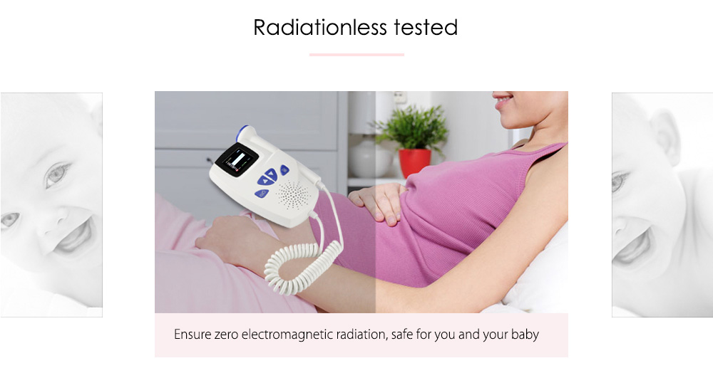 Pregnant Ultrasonic Pocket Fetal Doppler Prenatal Heart Rate Monitor for Home Use