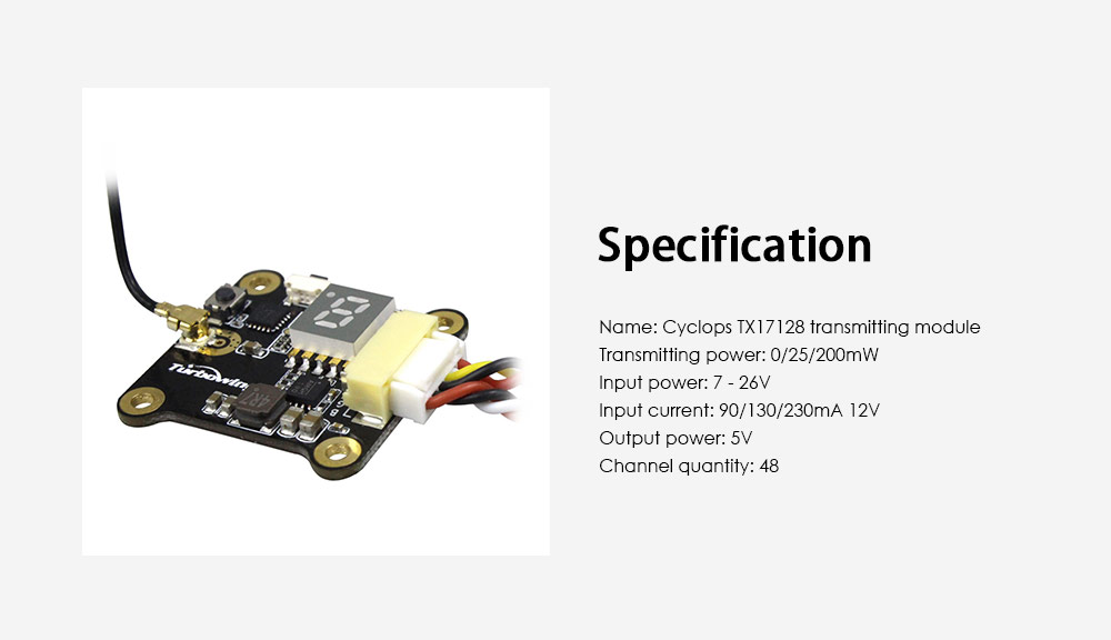 Turbowing Cyclops TX17128 0 / 25 / 200mW Figure Transmission Module