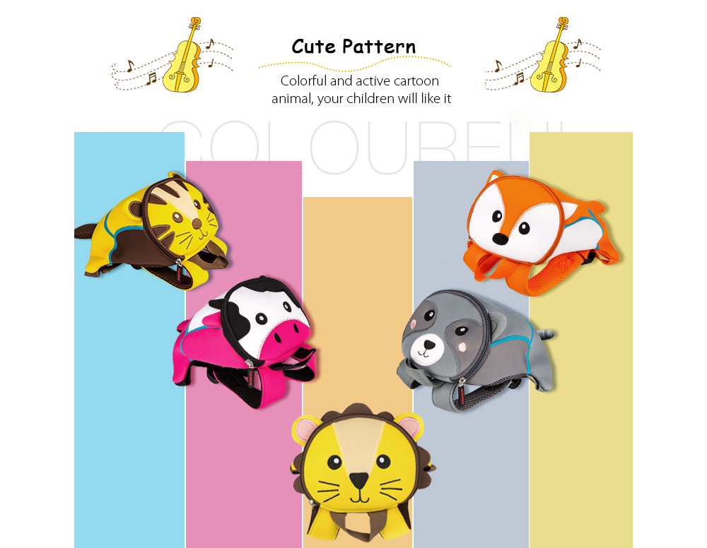 TOCHANG Anti-lost Cartoon Kids Kindergarten Backpack Cute Children School Bag