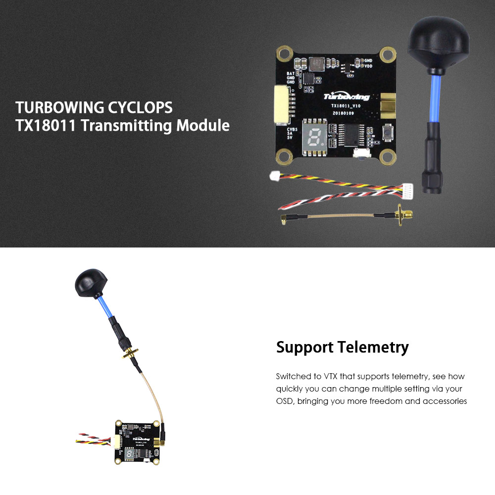 Turbowing Cyclops TX18011 0 / 25 / 200 / 600mW Transmitter with Antenna