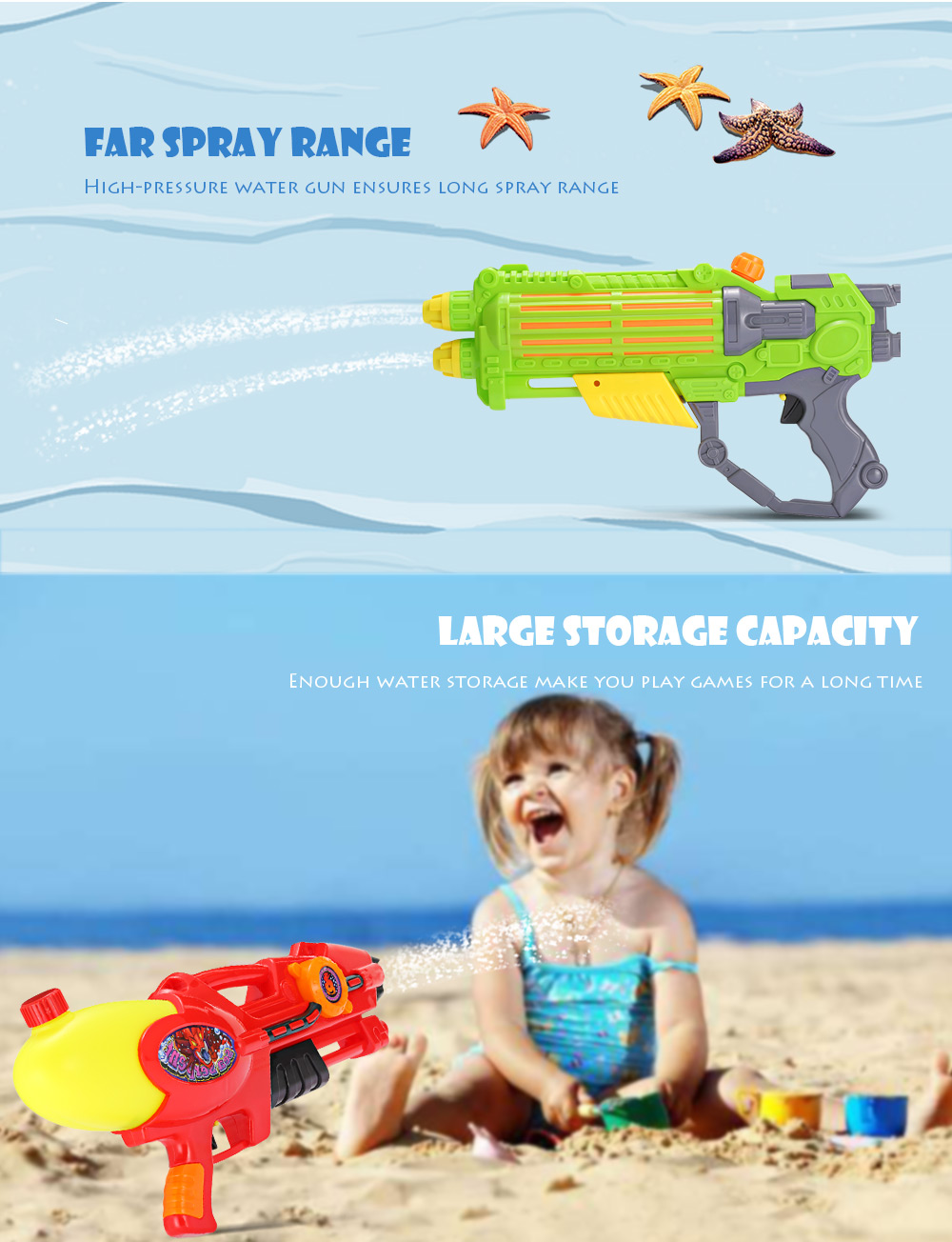 958 Children High-pressure Water Gun Toys Large Capacity Long Range