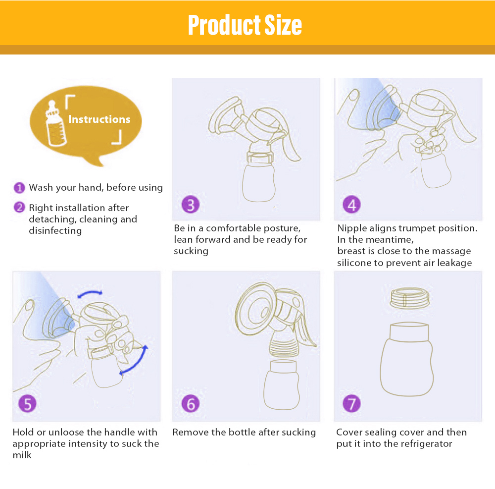 Doopser Manual Breast Pump BPA Free Baby Breastfeeding Milking Tool