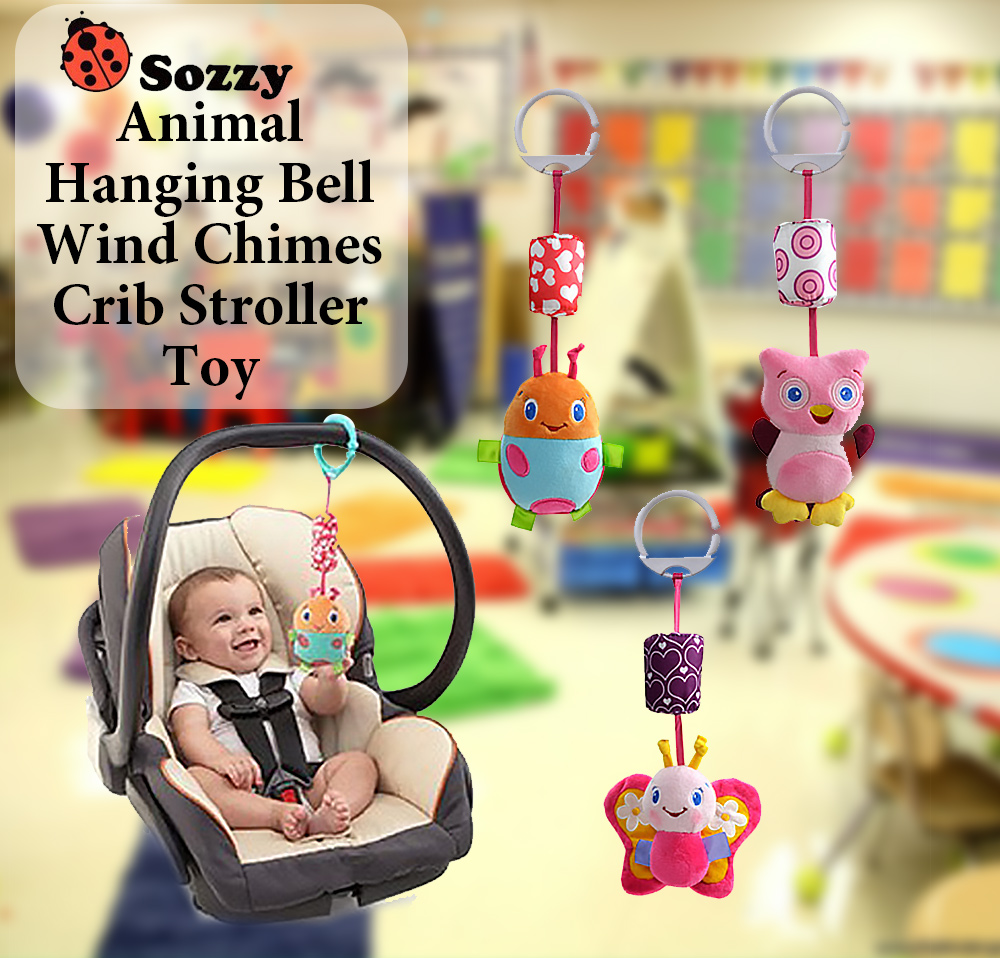 SOZZY Animal Shape Hanging Bell Wind Chimes Crib Stroller Rattle Toy SOZZY Animal Shape Hanging Bell Wind Chimes Crib Stroller Rattle Toy