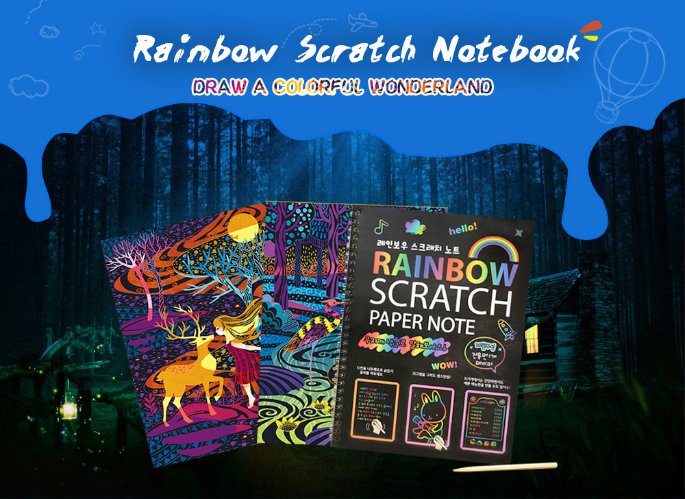 Rainbow Scratch Paper Painting DIY Children Educational Toy