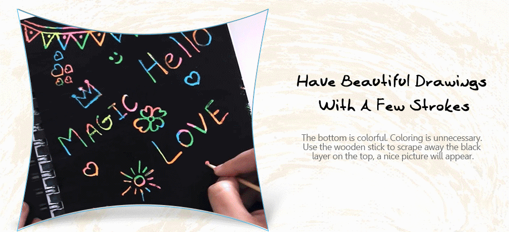 Rainbow Scratch Paper Painting DIY Children Educational Toy Rainbow Scratch Paper Painting DIY Children Educational Toy