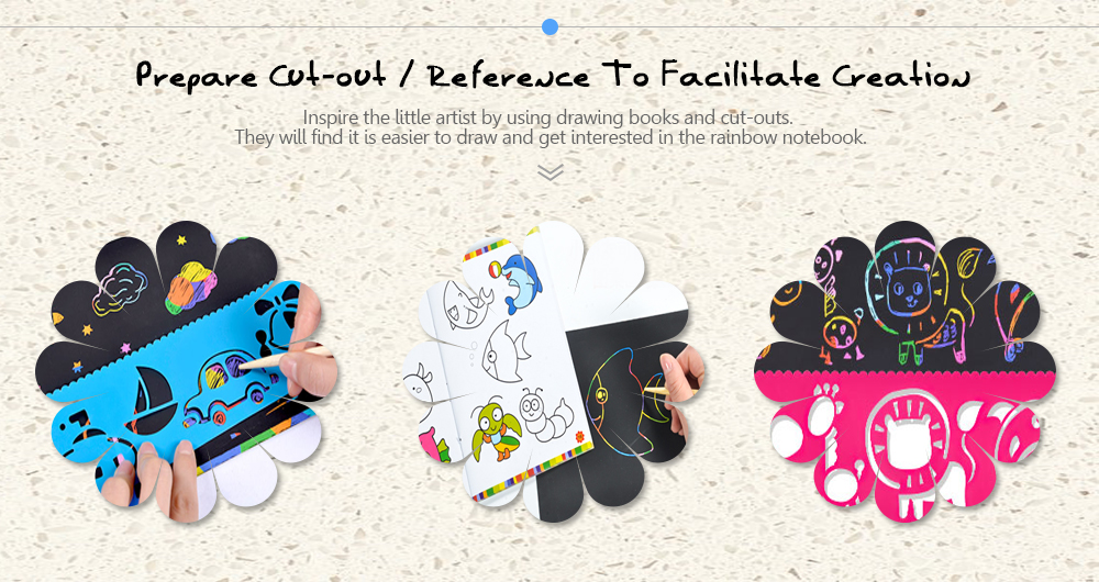 Rainbow Scratch Paper Painting DIY Children Educational Toy Rainbow Scratch Paper Painting DIY Children Educational Toy
