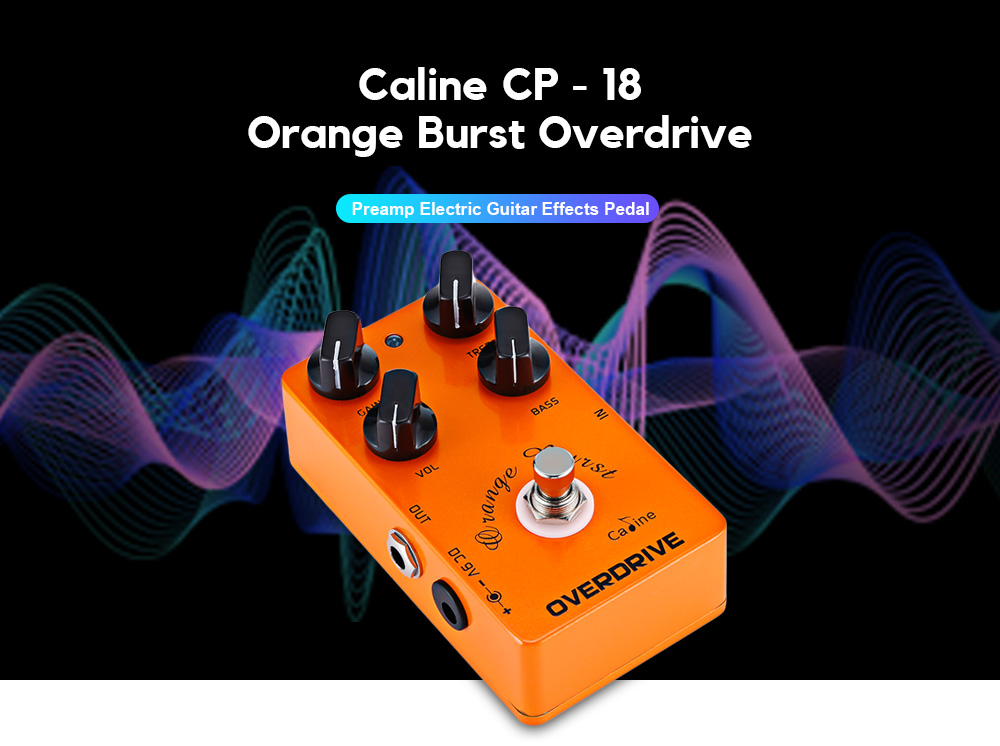 Caline CP - 18 Orange Burst Overdrive Preamp Electric Guitar Effects Pedal