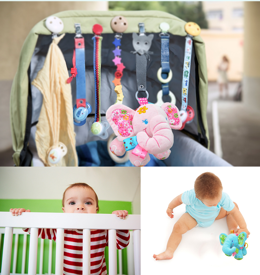 SOZZY Music Pull Bell Baby Stroller Bed Elephant Hanging Appease Toy SOZZY Music Pull Bell Baby Stroller Bed Elephant Hanging Appease Toy