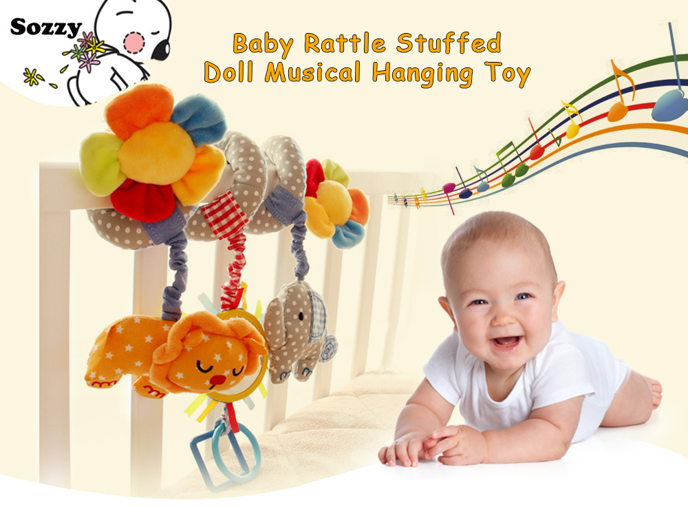 SOZZY Baby Stroller Rattle Stuffed Doll Bed Crib Musical Hanging Toy