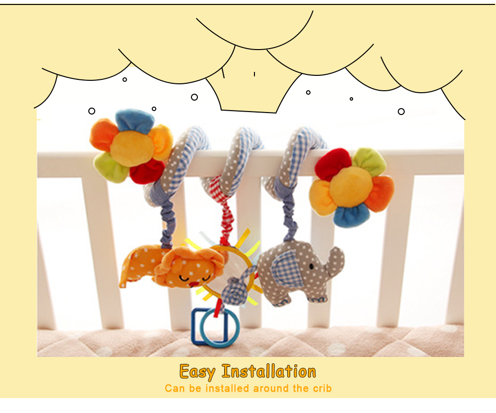 SOZZY Baby Stroller Rattle Stuffed Doll Bed Crib Musical Hanging Toy