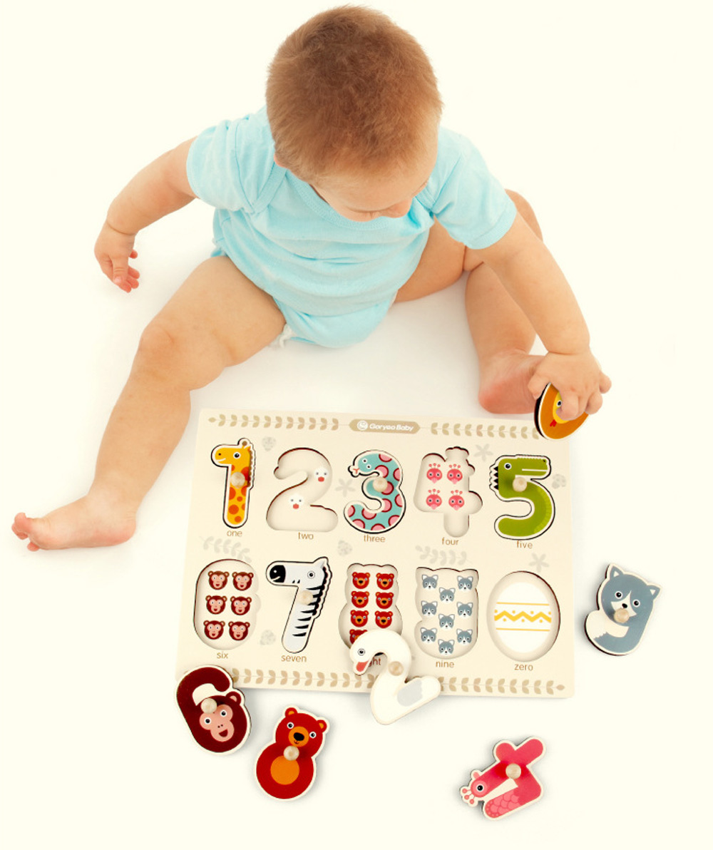 GoryeoBaby Wooden Animals Numbers Cognitive Puzzle Board Educational Toys for Baby Kids GoryeoBaby Wooden Animals Numbers Cognitive Puzzle Board Educational Toys for Baby Kids
