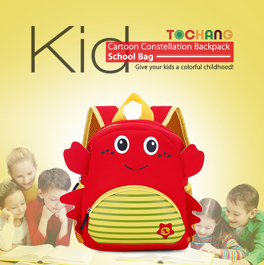 TOCHANG Children Backpack Cartoon Constellation Kids School Bag Cute Kindergarten Bookbag