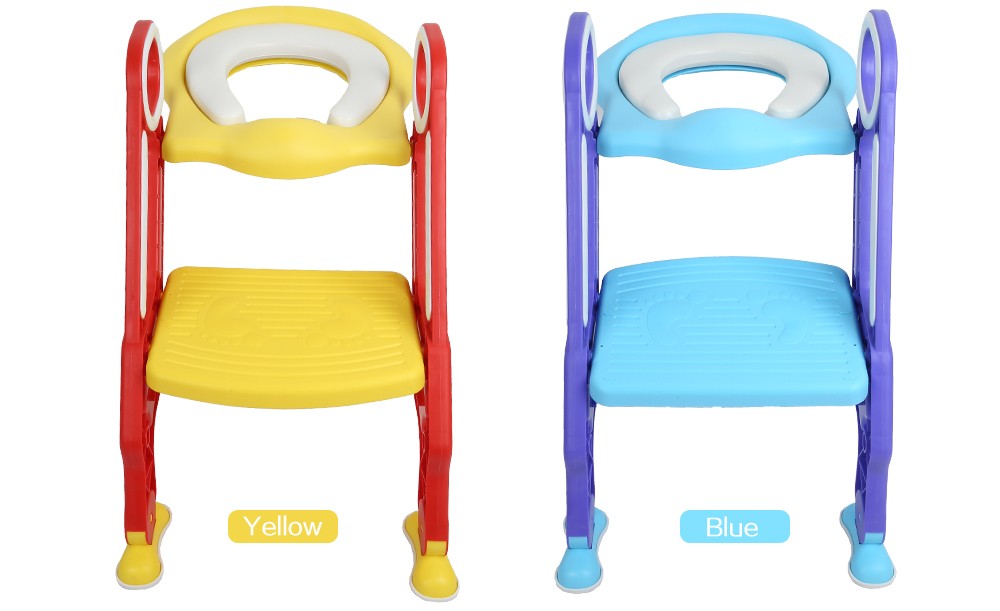 Baby Toilet Seat Folding Children Potty Chair Trainer with Adjustable Ladder