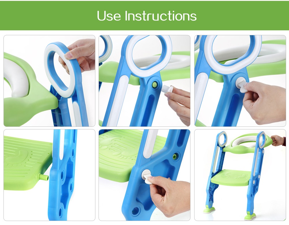Baby Toilet Seat Folding Children Potty Chair Trainer with Adjustable Ladder Baby Toilet Seat Folding Children Potty Chair Trainer with Adjustable Ladder