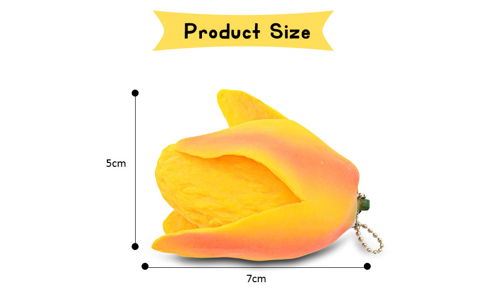 PA113 Squishy TPR Sponge Slow Rising Simulate Peeling Mango Toy Decoration Squeeze Stress Reliever